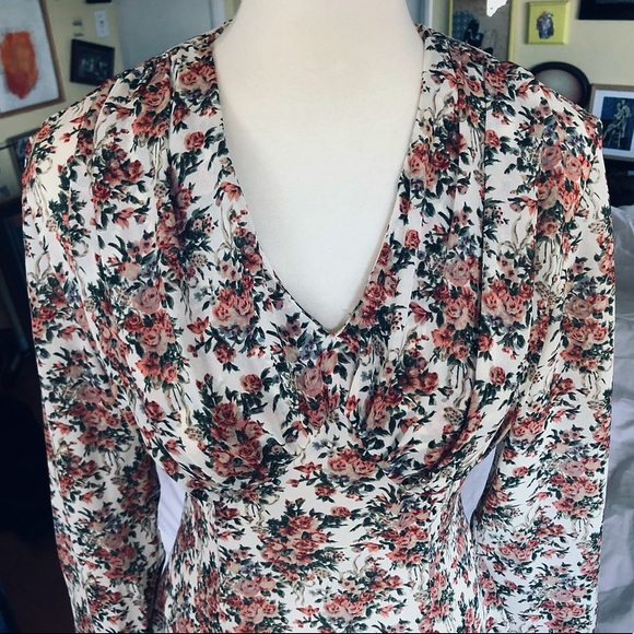 Vintage Dawn Joy Fashions Floral/Rose Dress - Picture 3 of 15